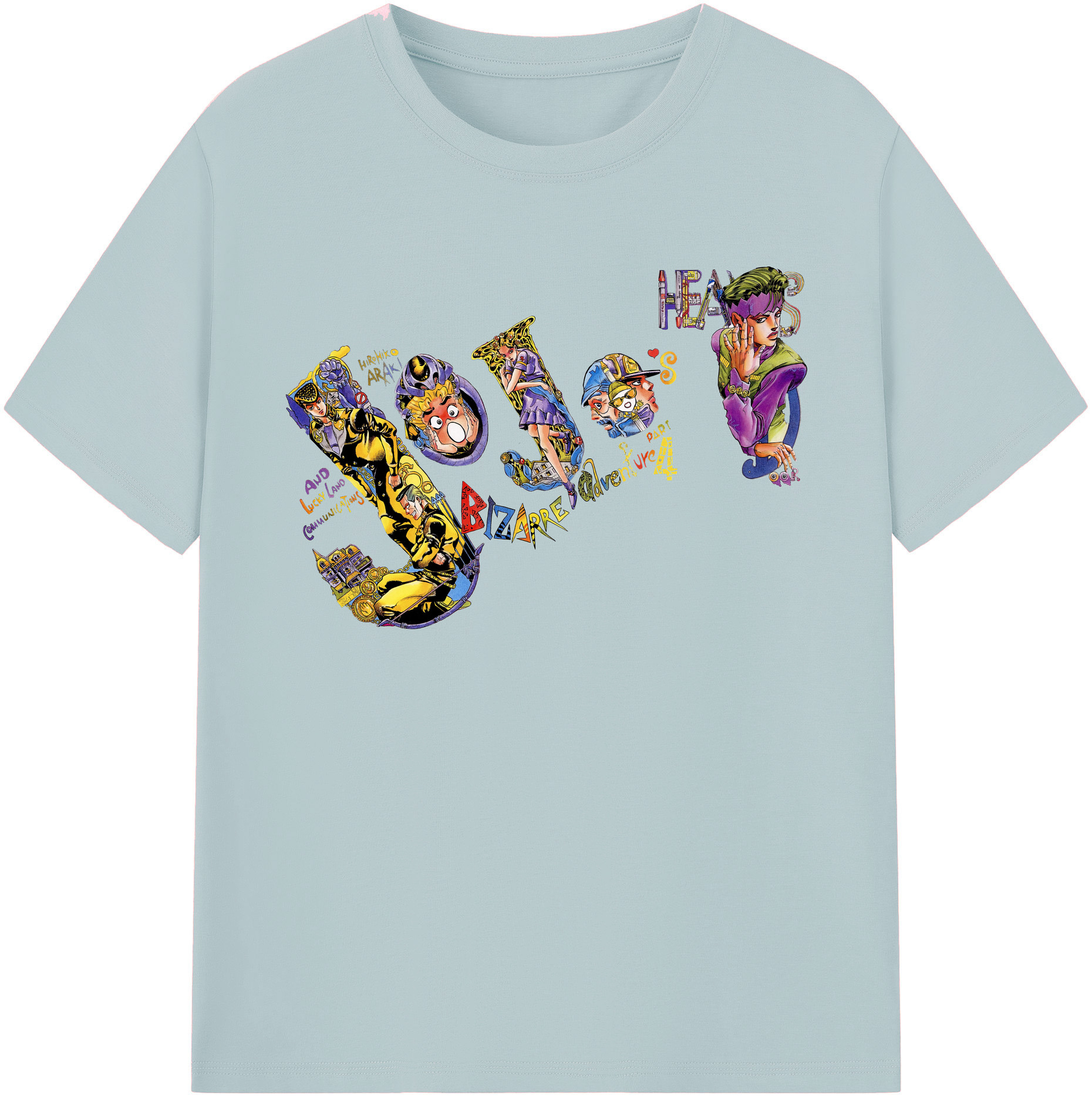 （画像用） ジョジョの奇妙な冒険 JoJo's Bizarre Adventure 綿100％半袖Tシャツ（フロントプリント）